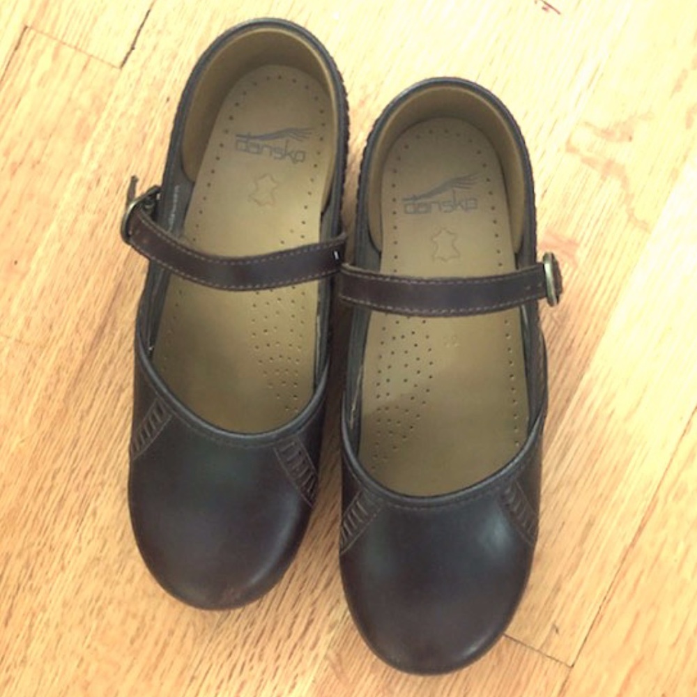 Dansko Brown Leather Mary Janes SZ 39